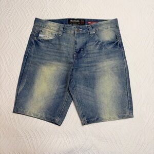 Echo Unltd Men’s Blue Stonewashed Denim Shorts. Size 34